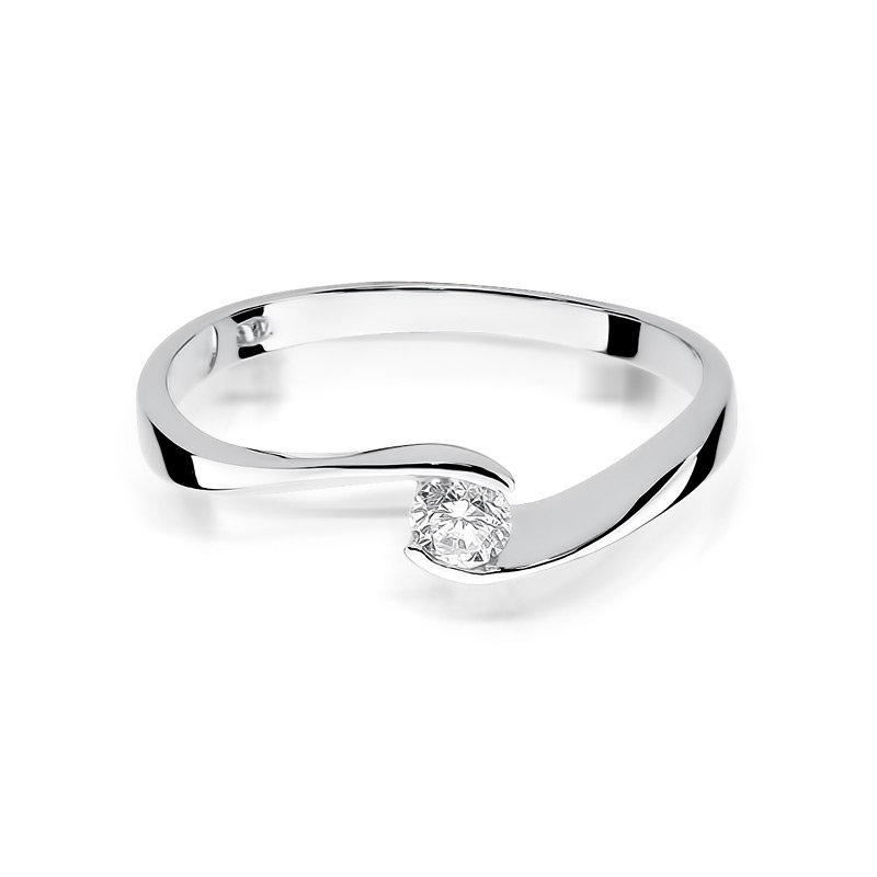 Pierścionek złoty 585 z brylantem 0,13ct zaręczynowy W-160