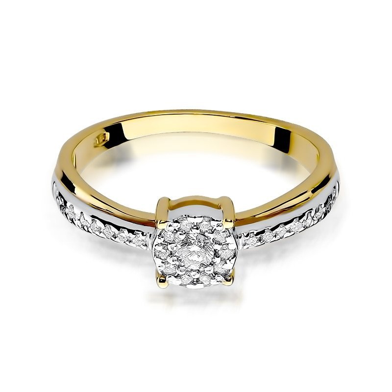 Pierścionek złoty 585 z brylantami 0,25ct W-302