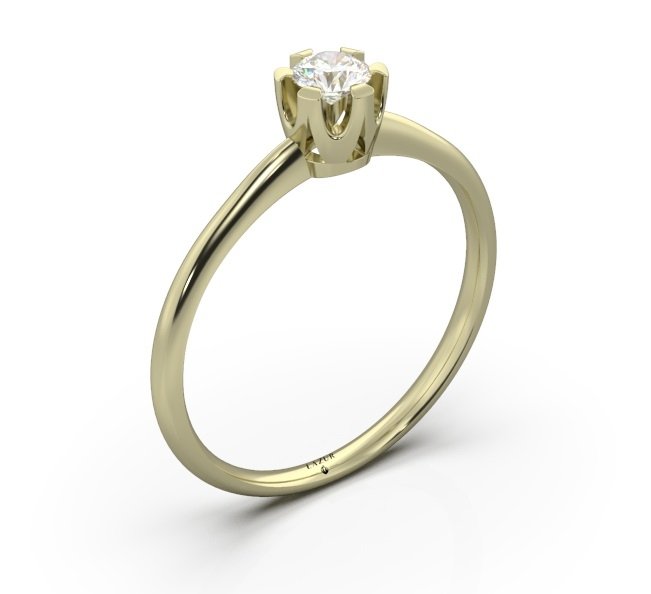 Pierścionek złoty 585 brylant 0,15ct zaręczynowy BR-129