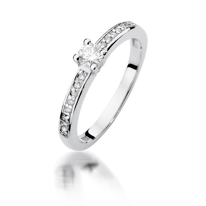Pierścionek złoty 585 z brylantami 0,28ct W-288 zaręczynowy