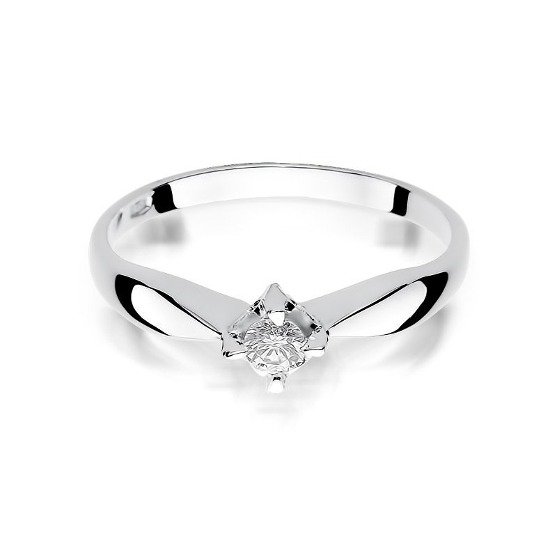 Pierścionek złoty 585 z brylantem 0,12ct zaręczynowy W-171