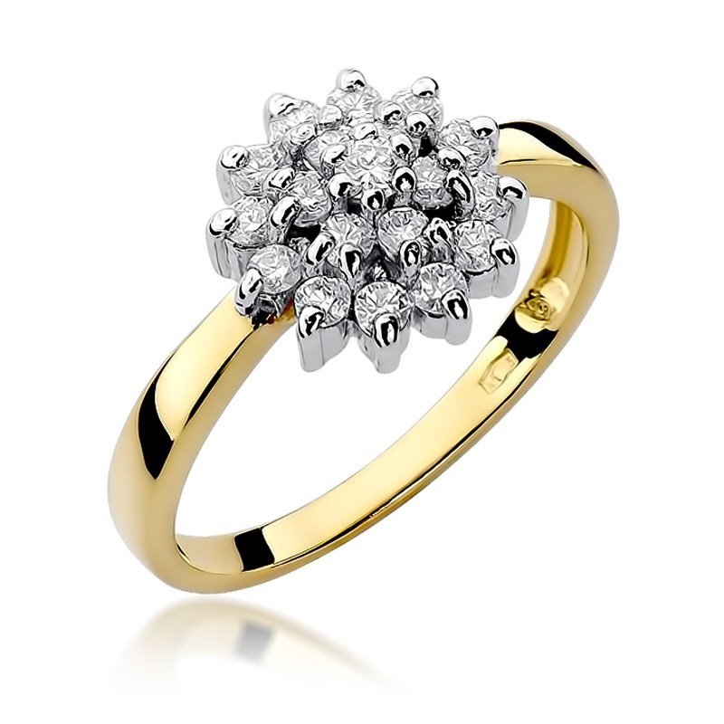 Pierścionek złoty 585 z brylantami 0,40ct W-4 zaręczynowy