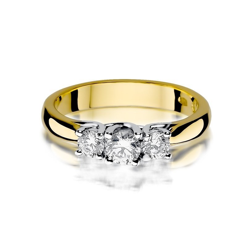 Pierścionek złoty 585 z brylantami 0,49ct W-344 zaręczynowy
