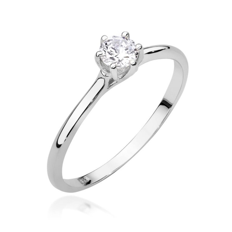 Pierścionek złoty 585 z brylantami 0,26ct W-499 zaręczynowy