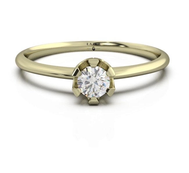 Pierścionek złoty 585 brylant 0,17ct zaręczynowy BR-129