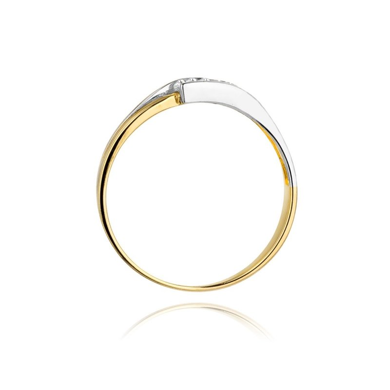 Pierścionek złoty 585 z brylantami 0,12ct zaręczynowy W-159
