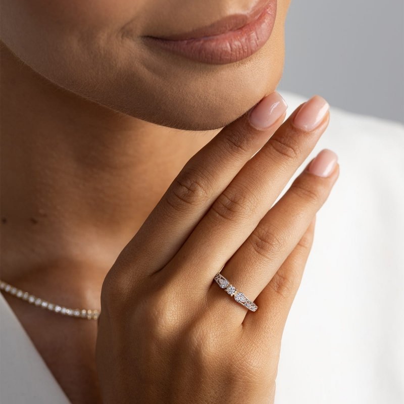 Pierścionek złoty 585 diament laboratoryjny 0,13ct W0411