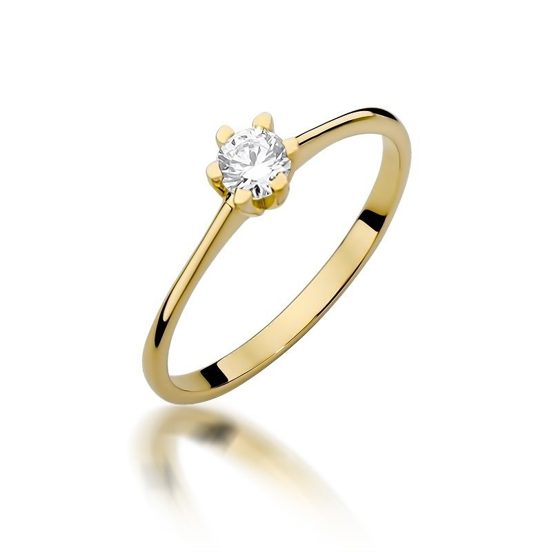 Pierścionek złoty 585 z brylantem 0,23ct W- zaręczynowy