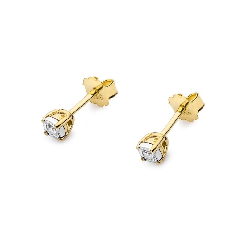 Kolczyki złote 585 z brylantami 0,06ct KO-58