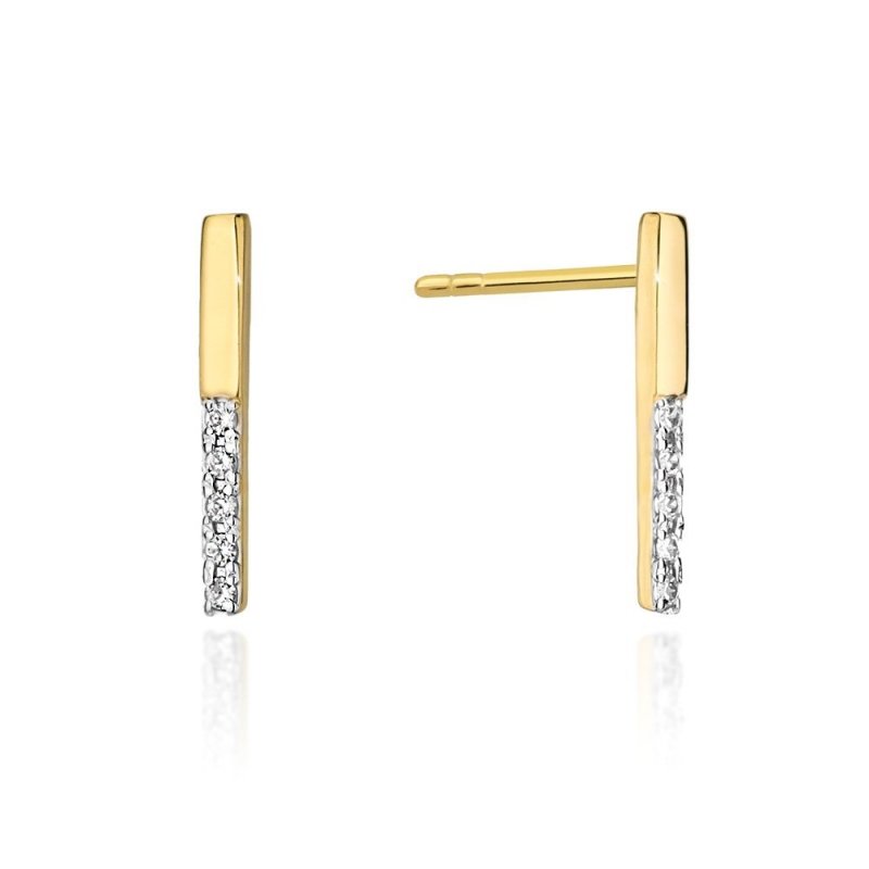 Kolczyki złote 585 z brylantami 0,05ct CK-25