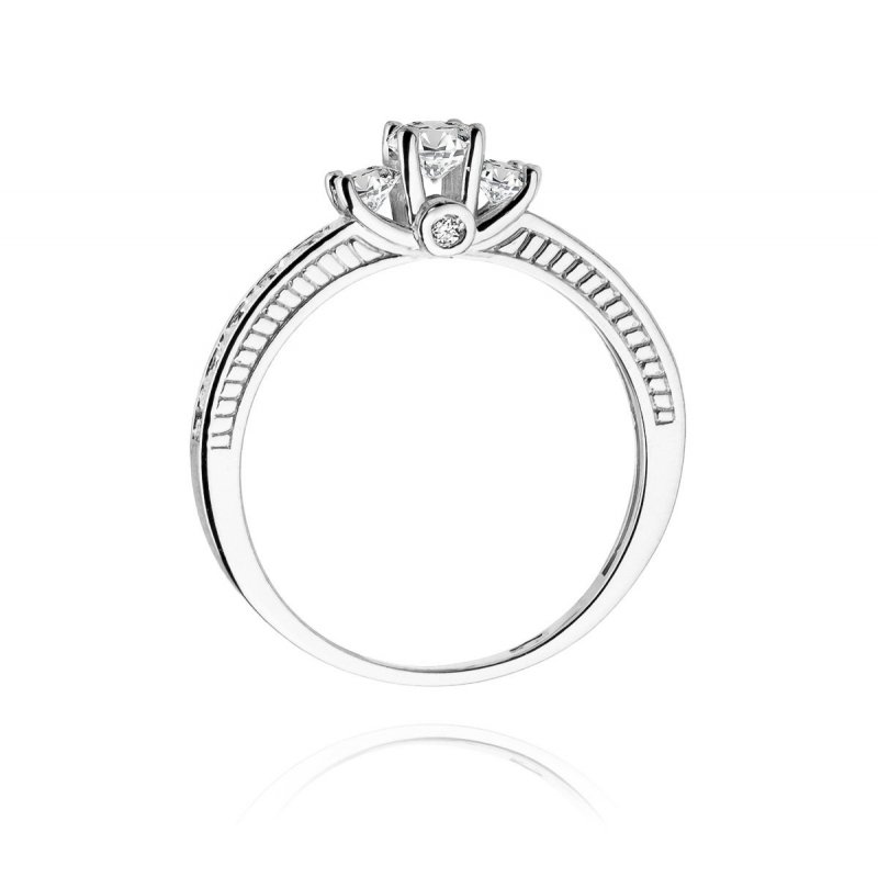 Pierścionek złoty 585 z brylantami 0,42ct W-199 zaręczynowy