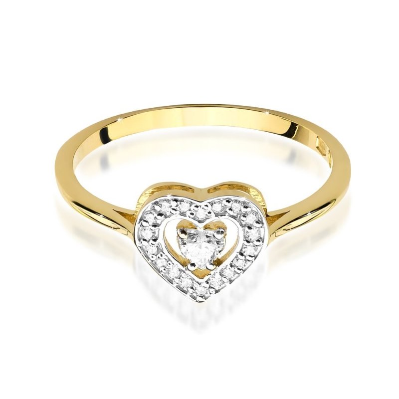 Pierścionek złoty 585 z brylantem 0,19ct zaręczynowy W-442