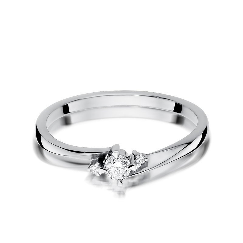 Pierścionek złoty 585 z brylantami 0,12ct zaręczynowy W-346