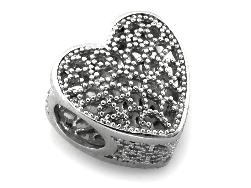 ZAWIESZKA CHARMS SERCE SREBRO 925 AŻUR SERDUSZKO