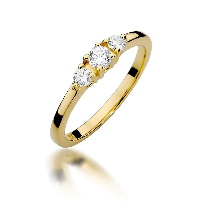 Pierścionek złoty 585 z brylantami 0,33ct W-377 zaręczynowy
