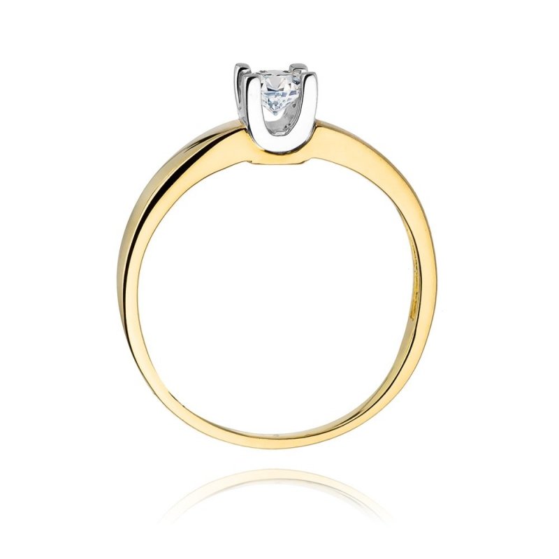 Pierścionek złoty 585 z brylantem 0,25ct W-225b zaręczynowy