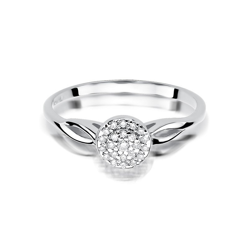 Pierścionek złoty 585 z brylantami 0,12ct zaręczynowy W-421