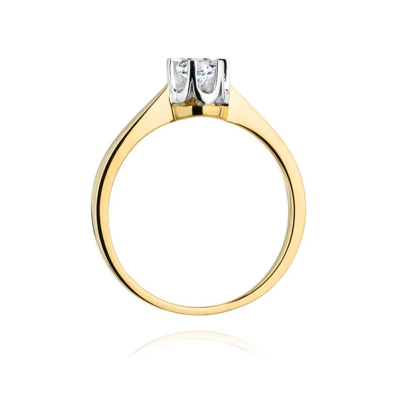 Pierścionek złoty 585 z brylantami 0,25ct W-408 zaręczynowy