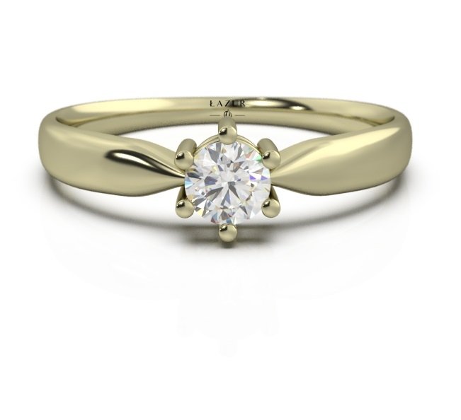 Pierścionek złoty 585 brylant 0,26ct zaręczynowy BR-128