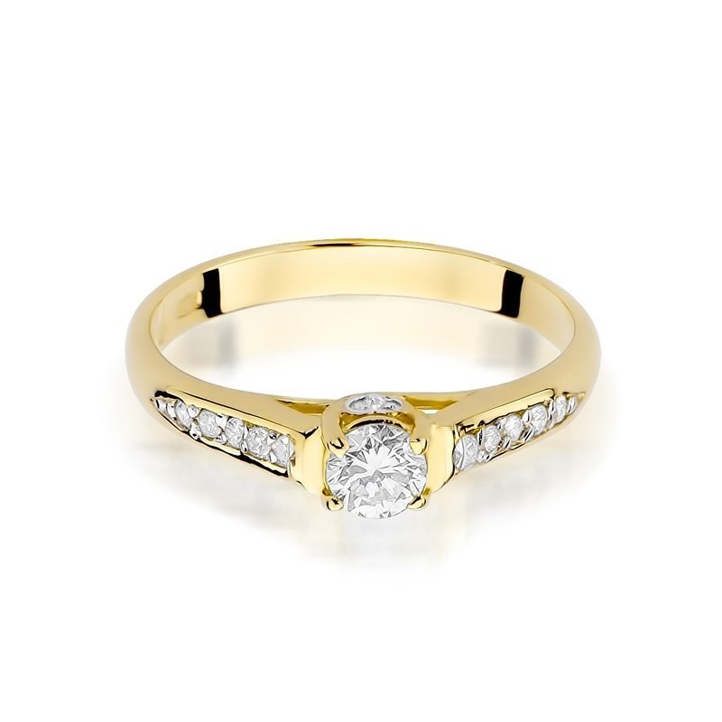Pierścionek złoty 585 z brylantami 0,33ct W-16 zaręczynowy W-16