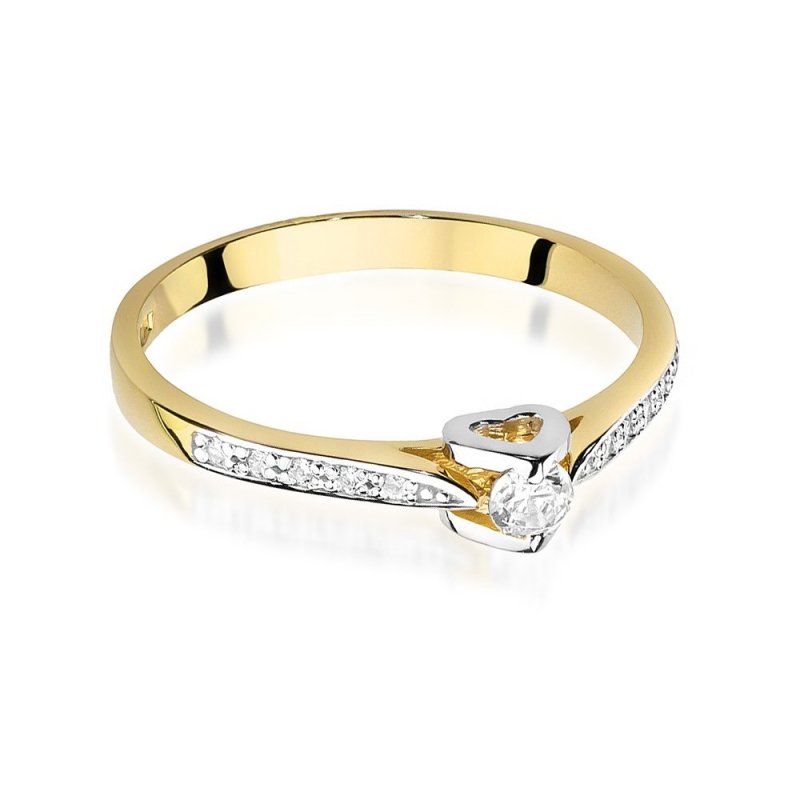 Pierścionek złoty 585 z brylantem 0,15ct zaręczynowy W-435