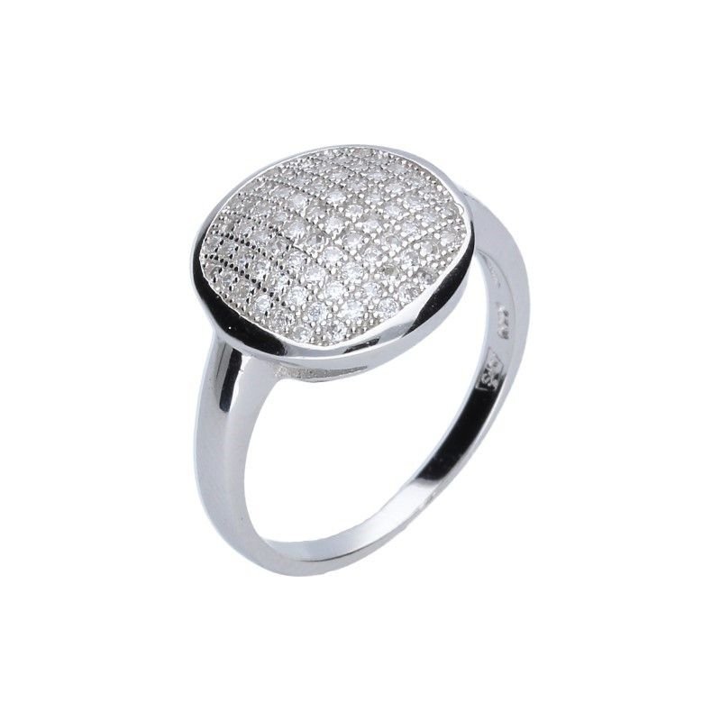 SREBRNY PIERŚCIONEK 925 MARKIZA BIAŁY r.12