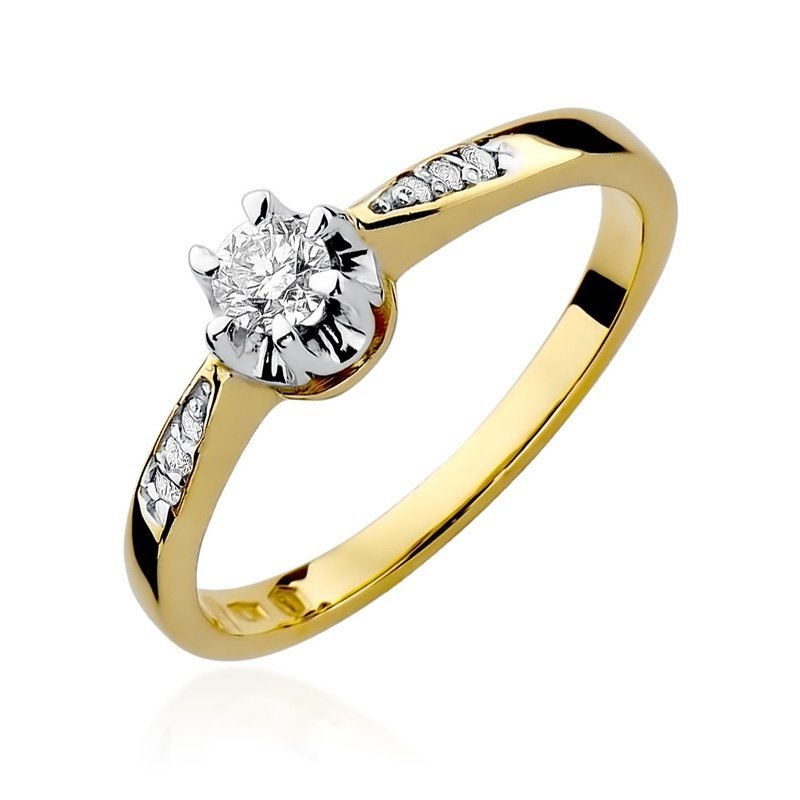 Pierścionek złoty 585 z brylantami 0,25ct W-291