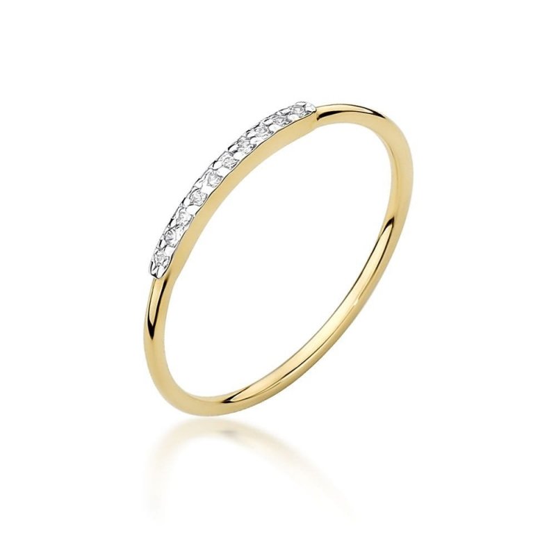 Pierścionek złoty 585 z brylantami 0,05ct obrączka W-509