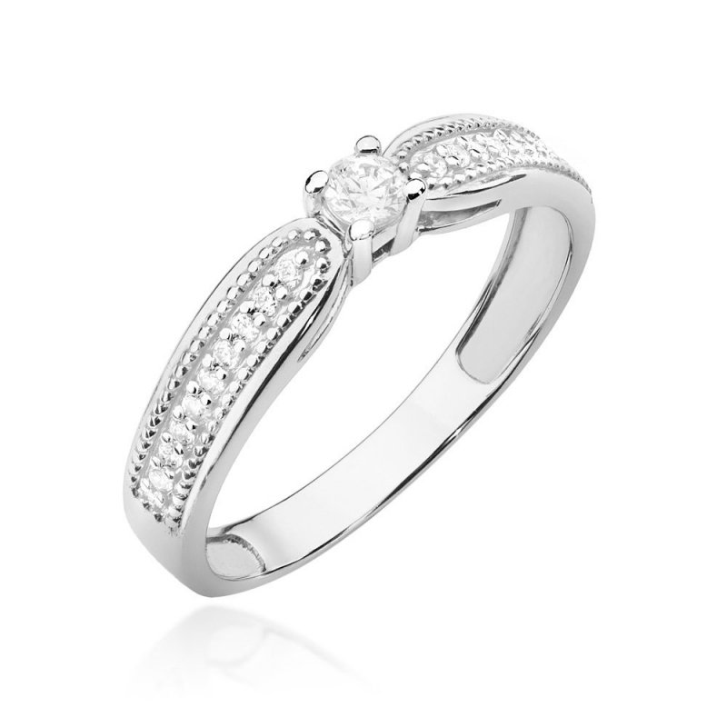 Pierścionek złoty 585 z brylantem 0,17ct zaręczynowy W-449