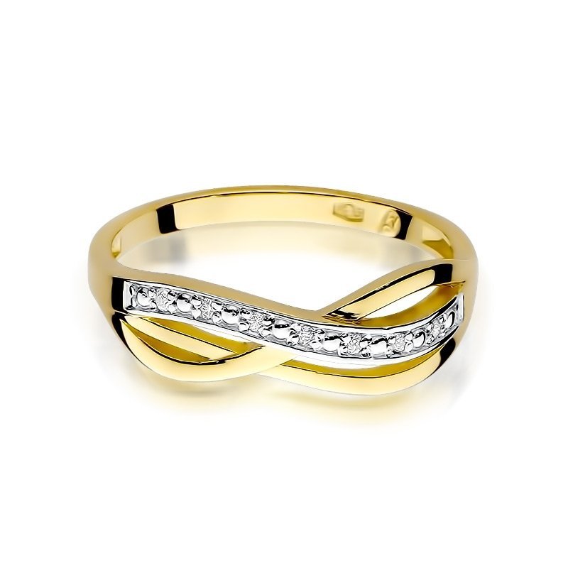 Pierścionek złoty 585 z brylantami 0,06ct zaręczynowy W-90