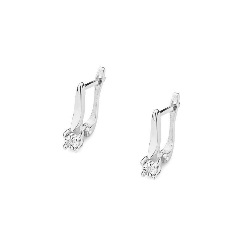 Kolczyki złote 585 z brylantami 0,02ct KO-65 angielskie