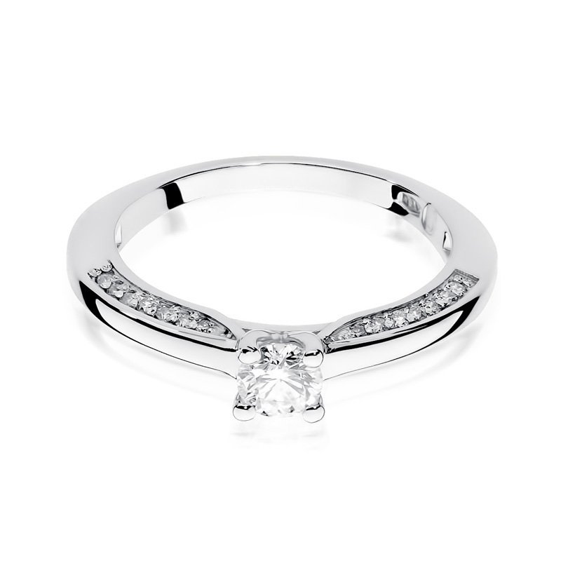 Pierścionek złoty 585 z brylantami 0,44ct W-9 zaręczynowy