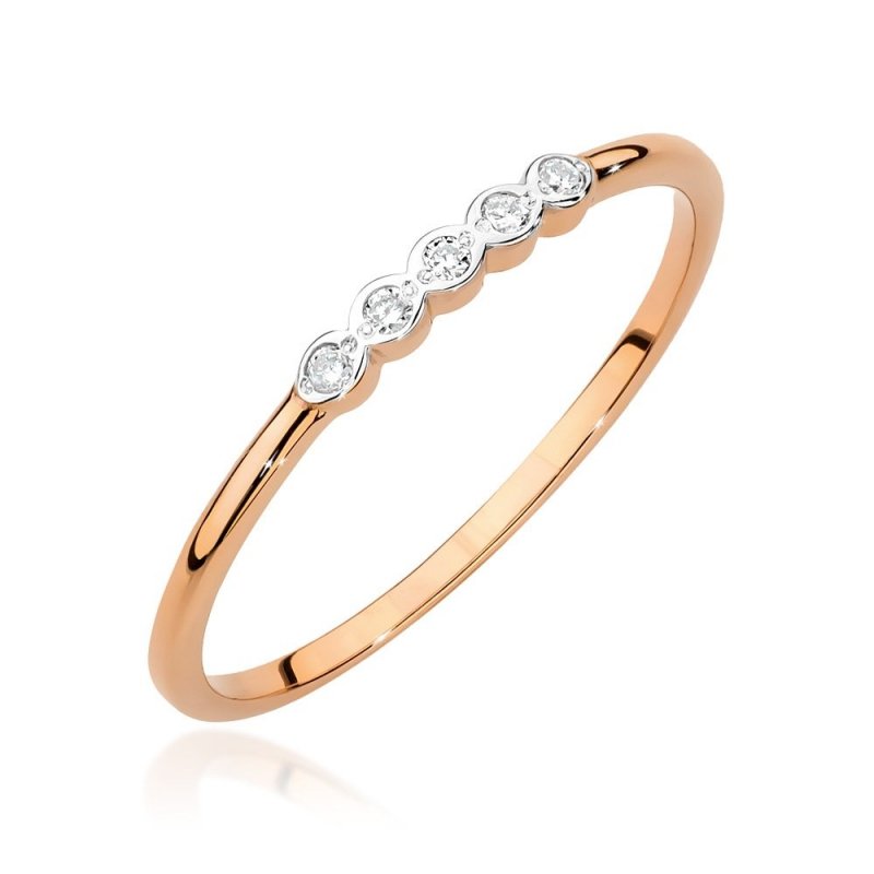 Pierścionek złoty 585 z brylantami 0,04ct obrączka BC-038