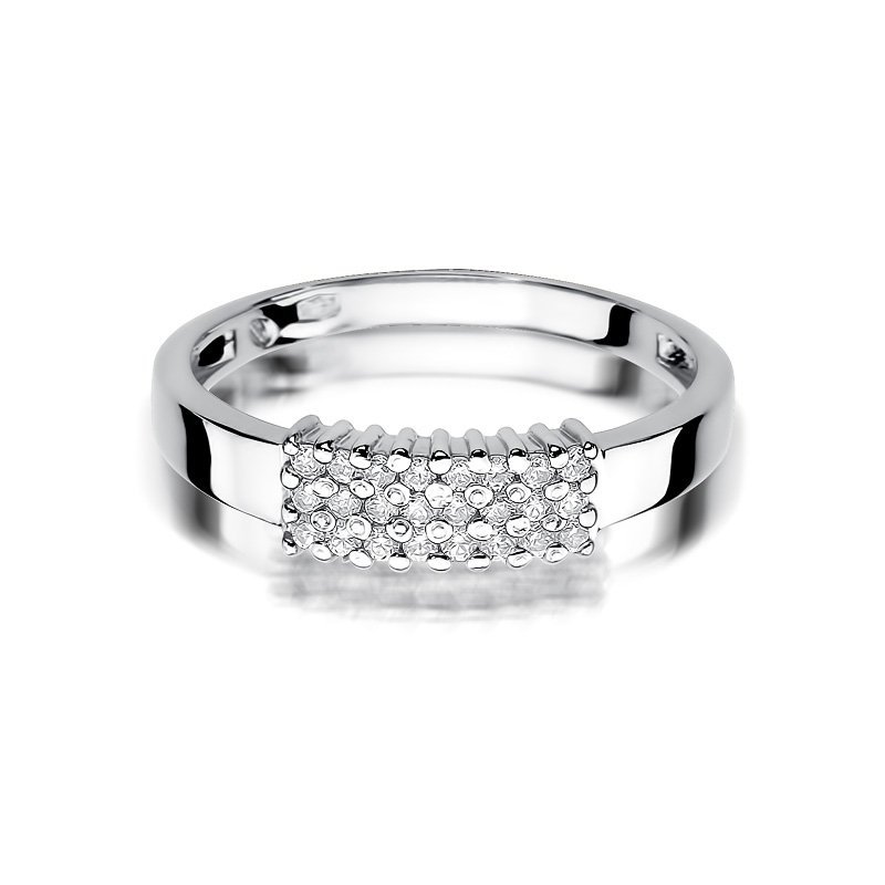 Pierścionek złoty 585 z brylantami 0,20ct obrączka W-418