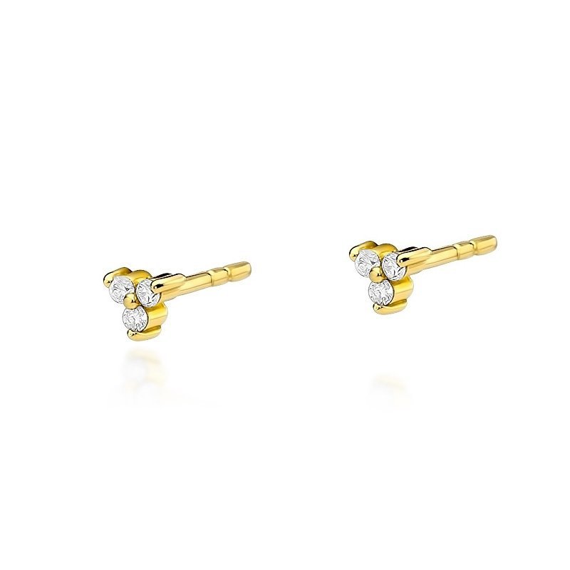 Kolczyki złote 585 brylantami 0,09ct KO-33