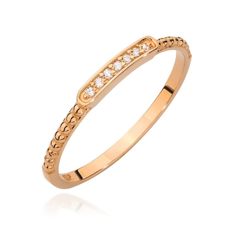 Pierścionek złoty 585 z brylantami 0,04ct obrączka BC-006