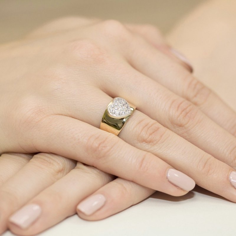 Pierścionek złoty 585 z brylantami 0,26ct W-352 zaręczynowy obrączka