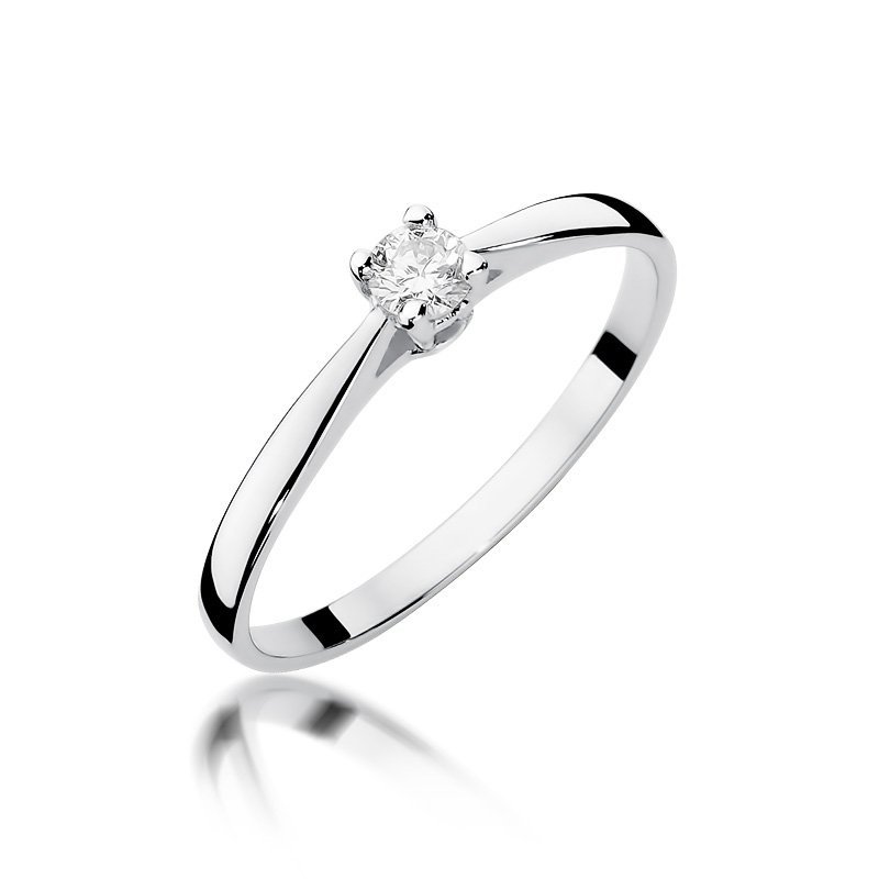 Pierścionek złoty 585 z brylantem 0,15ct zaręczynowy W-335