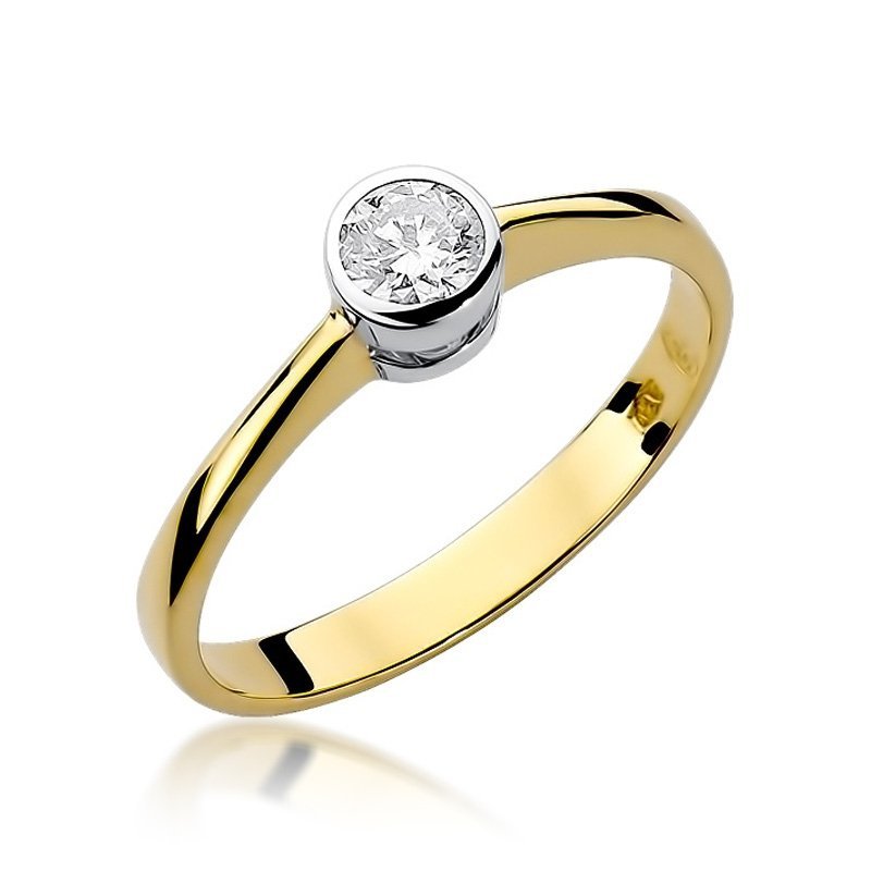 Pierścionek złoty 585 z brylantem 0,25ct W-224b zaręczynowy
