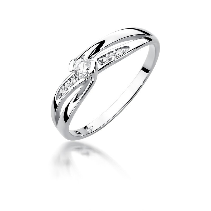 Pierścionek złoty 585 z brylantami 0,13ct zaręczynowy W-415