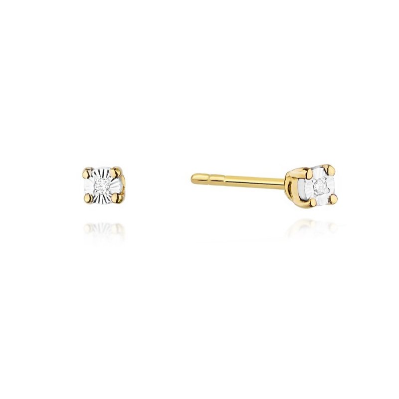 Kolczyki złote 585 z brylantami 0,02ct KO-58