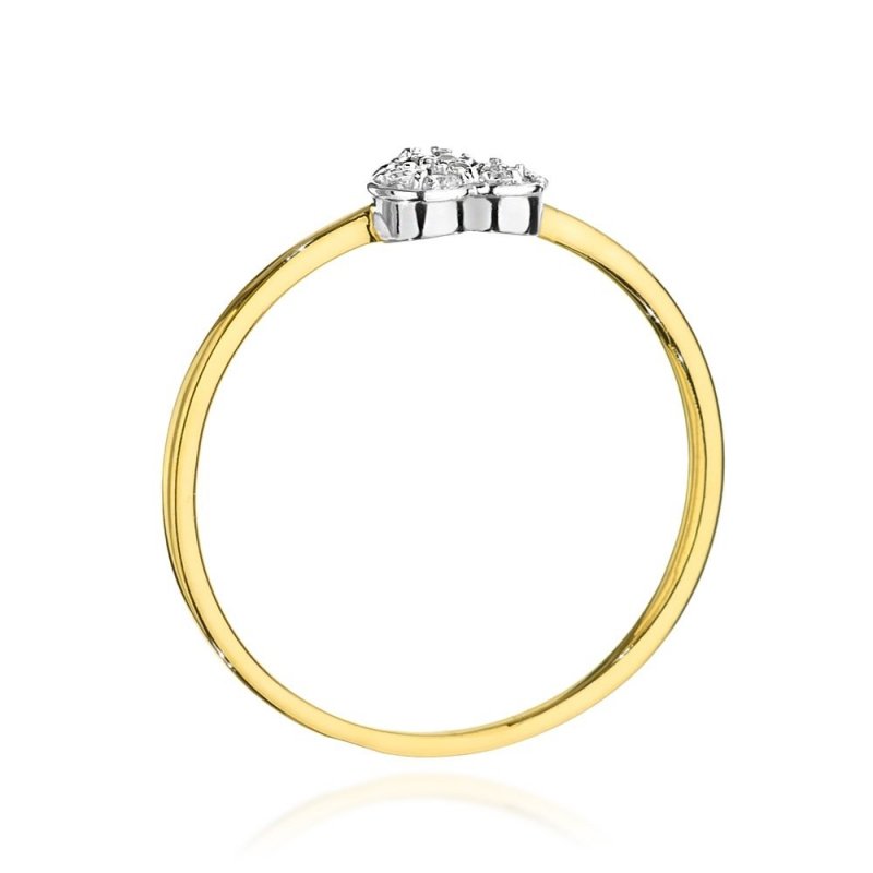 Pierścionek złoty 585 z brylantem 0,1ct serce BC-041