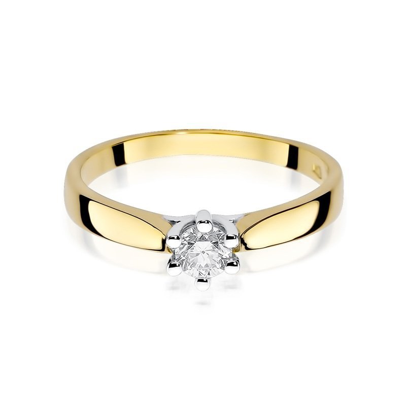 Pierścionek złoty 585 z brylantami 0,25ct W-222b zaręczynowy