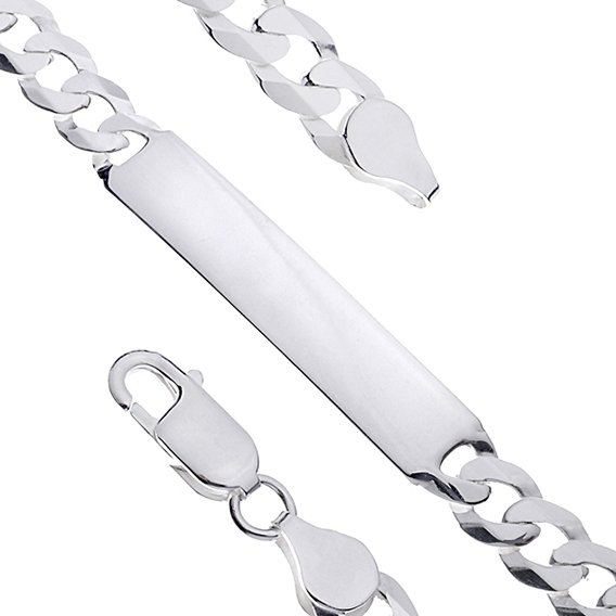 Bransoletka srebrna 925 pancerka z blaszką 22cm