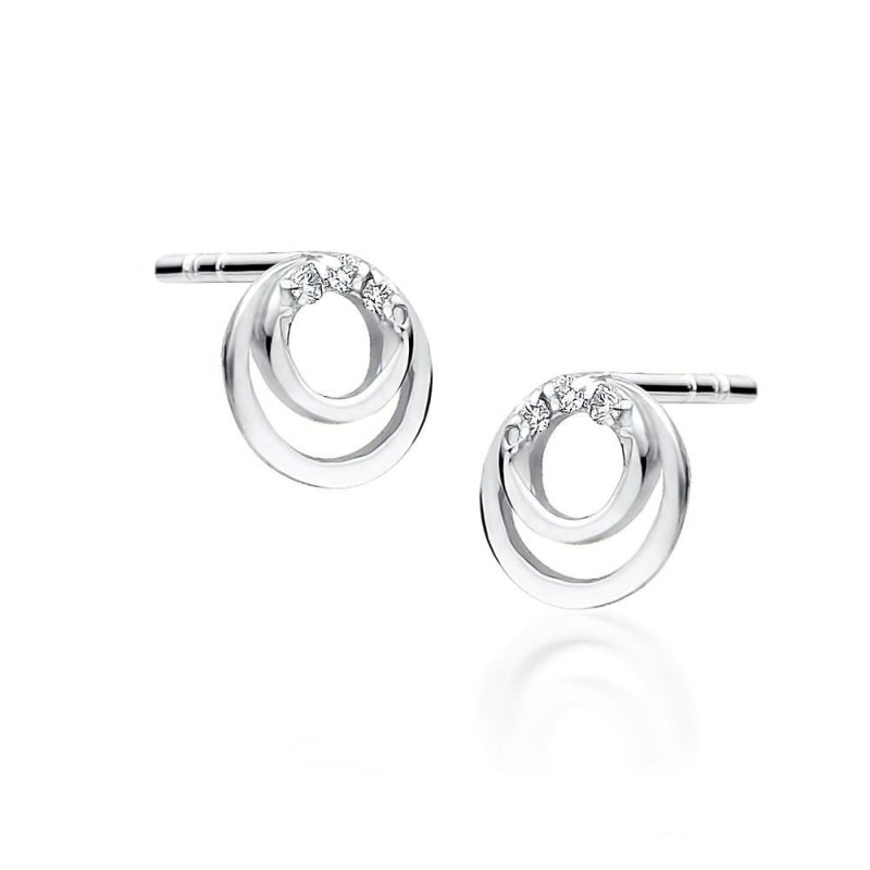 Kolczyki złote 585 brylantami 0,03ct CK-33
