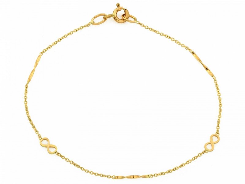 Bransoletka złota 585 delikatna nieskończoność infinity