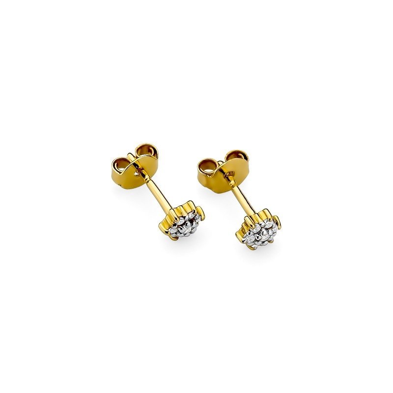 Kolczyki złote 585 brylantami 0,12ct KO-39