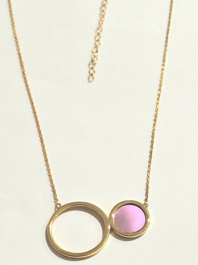 NASZYJNIK TYTAN I SREBRO 925 KÓŁKO KÓŁECZKO