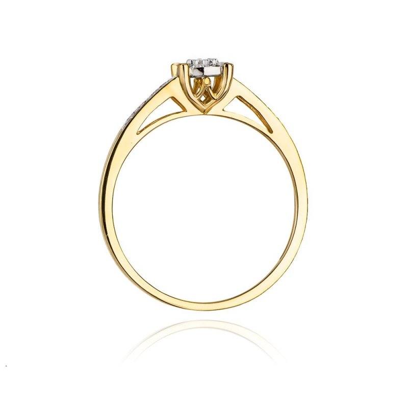 Pierścionek złoty 585 z brylantem 0,12ct zaręczynowy W-55