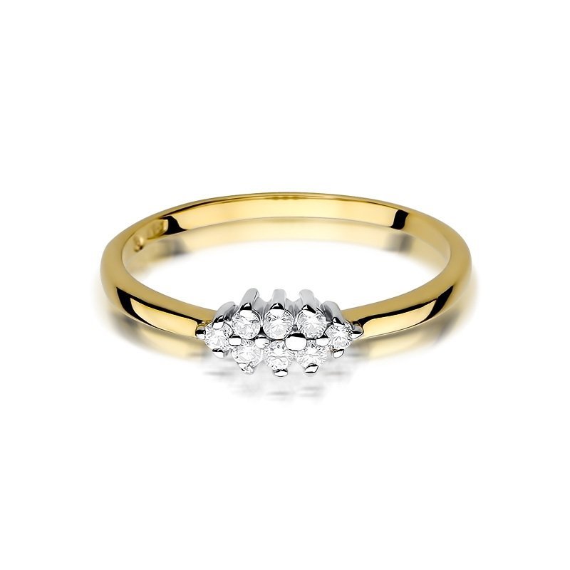 Pierścionek złoty 585 z brylantami 0,11ct zaręczynowy W-427